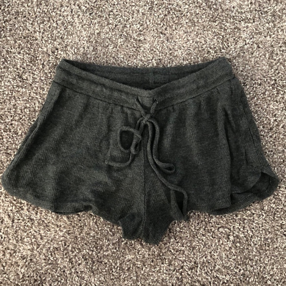 Francesca's Charcoal Grey Kaylee Drawstring Shorts
